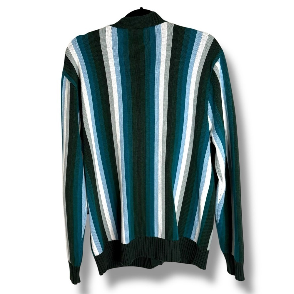 Bogey Boys Seeing Green Cardigan Size Large Holiday Golf Stripes - Picture 6 of 6
